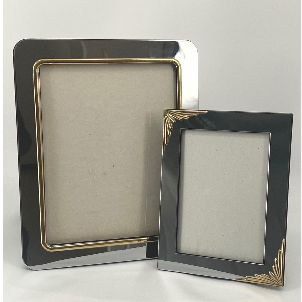 Vintage FETCO Photo Frame Pair 1980s Hollywood Regency Art Deco Style Home Decor